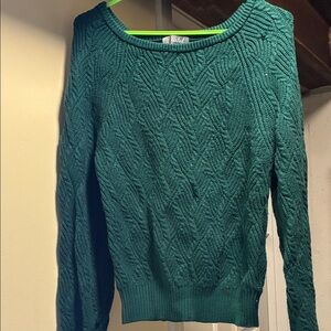 Green Cable Knit Sweater